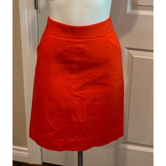 J. Crew Red Pencil Skirt W/ Pockets, Size 2 - Picture 1 of 5